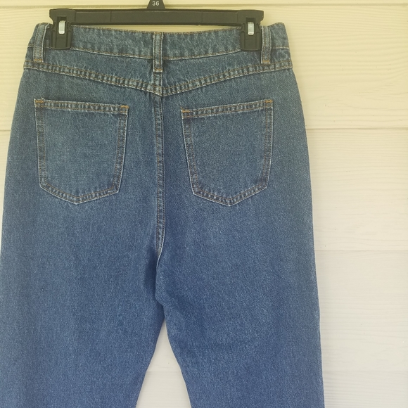 Prettylittlethings Denim Jeans, Raw Edge Ankle, Lace Up Calf, High Rise, Sz 4 - Picture 13 of 16